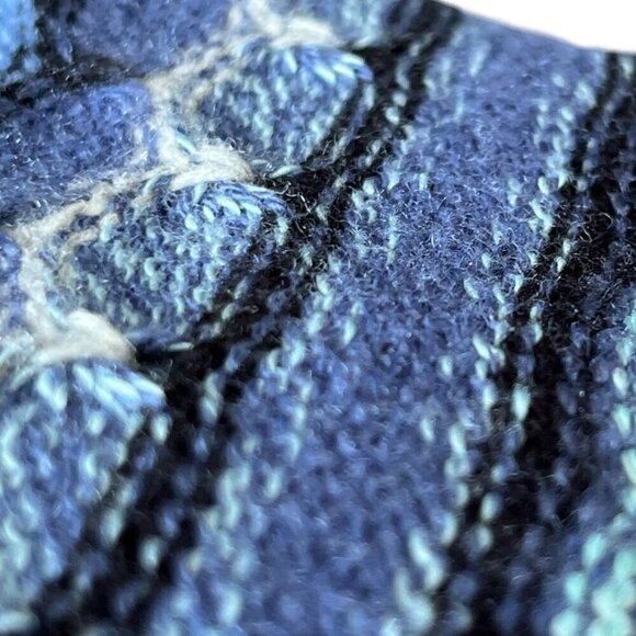 J Jill Womens 3D Knit Longline Open Cardigan Size M Blue Striped 80s Grannycore - Picture 9 of 9